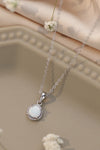 Opal Round Pendant Chain Necklace