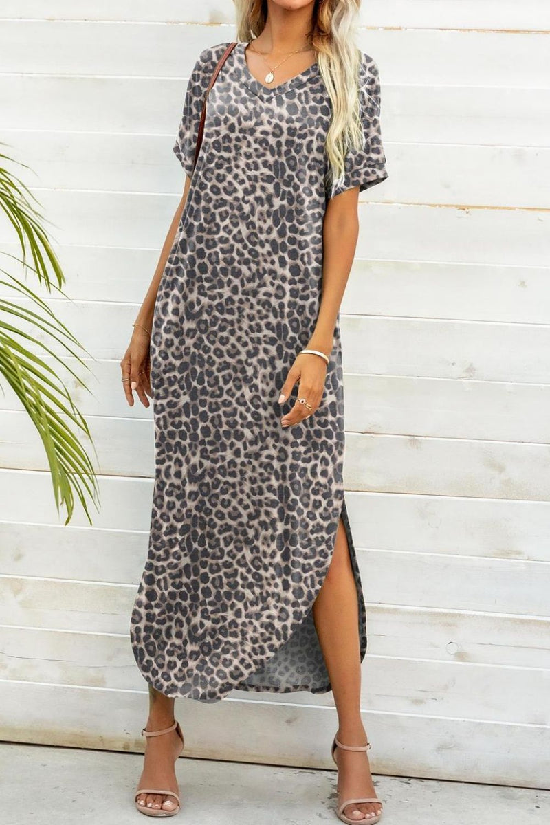 Women's Camouflage Printed Curved Hem Dress