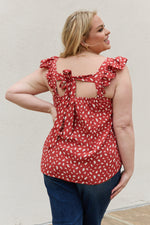 Women's Be Stage Full Size  Woven Top in Brick