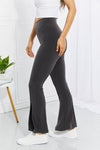 Full Size First Class High Rise Slit Flare Pants
