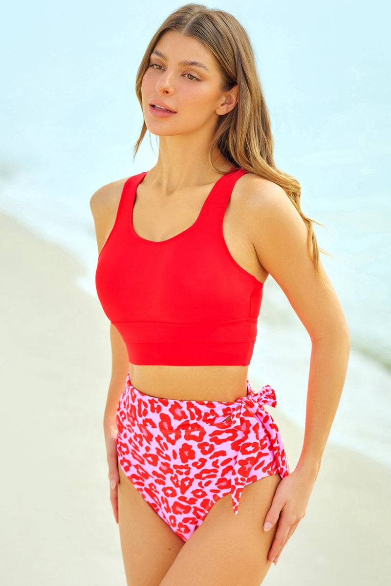 Women's Two-Tone Tied Two-Piece Swimsuit
