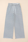 Striped Drawstring Waist Wide Leg Pants