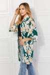 Justin Taylor Time To Grow Floral Kimono in Green