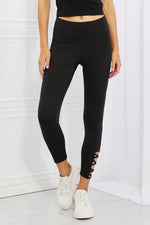 Ready For Action Full Size Ankle Cutout Active Leggings in Black