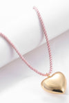 Heart Pendant Rope Necklace