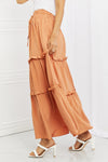 Summer Days Full Size Ruffled Maxi Skirt in Butter Orange