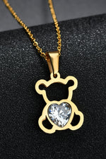 Bear Pendant Stainless Steel Necklace