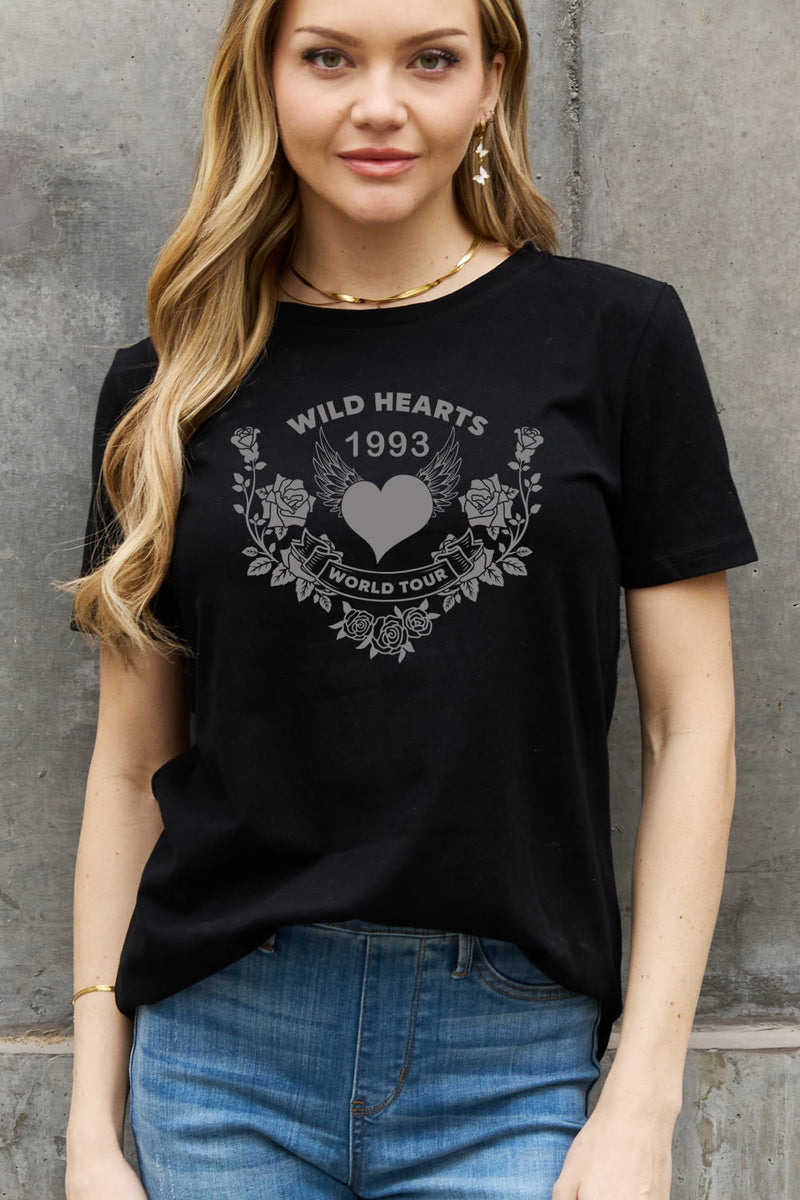 Full Size WILD HEARTS 1993  WORLD TOUR Graphic Cotton Tee