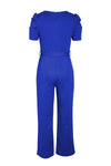 Women's Belted Puff Sleeve V-Neck Jumpsuit