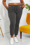 Full Size Easy Living Ribbed Joggers