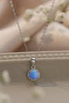 Opal Round Pendant Chain Necklace
