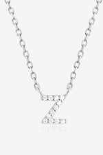 V To Z Zircon 925 Sterling Silver Necklace