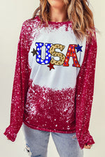 USA Star Graphic Round Neck Sweatshirt