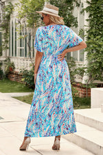 Women's Classy Multicolored V-Neck Maxi Dress