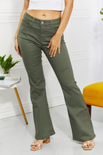 Clementine Full Size High-Rise Bootcut Jeans in Olive