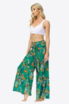 Floral Tie-Waist Tiered Culottes