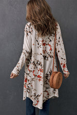 Printed Open Front Longline Cardigan