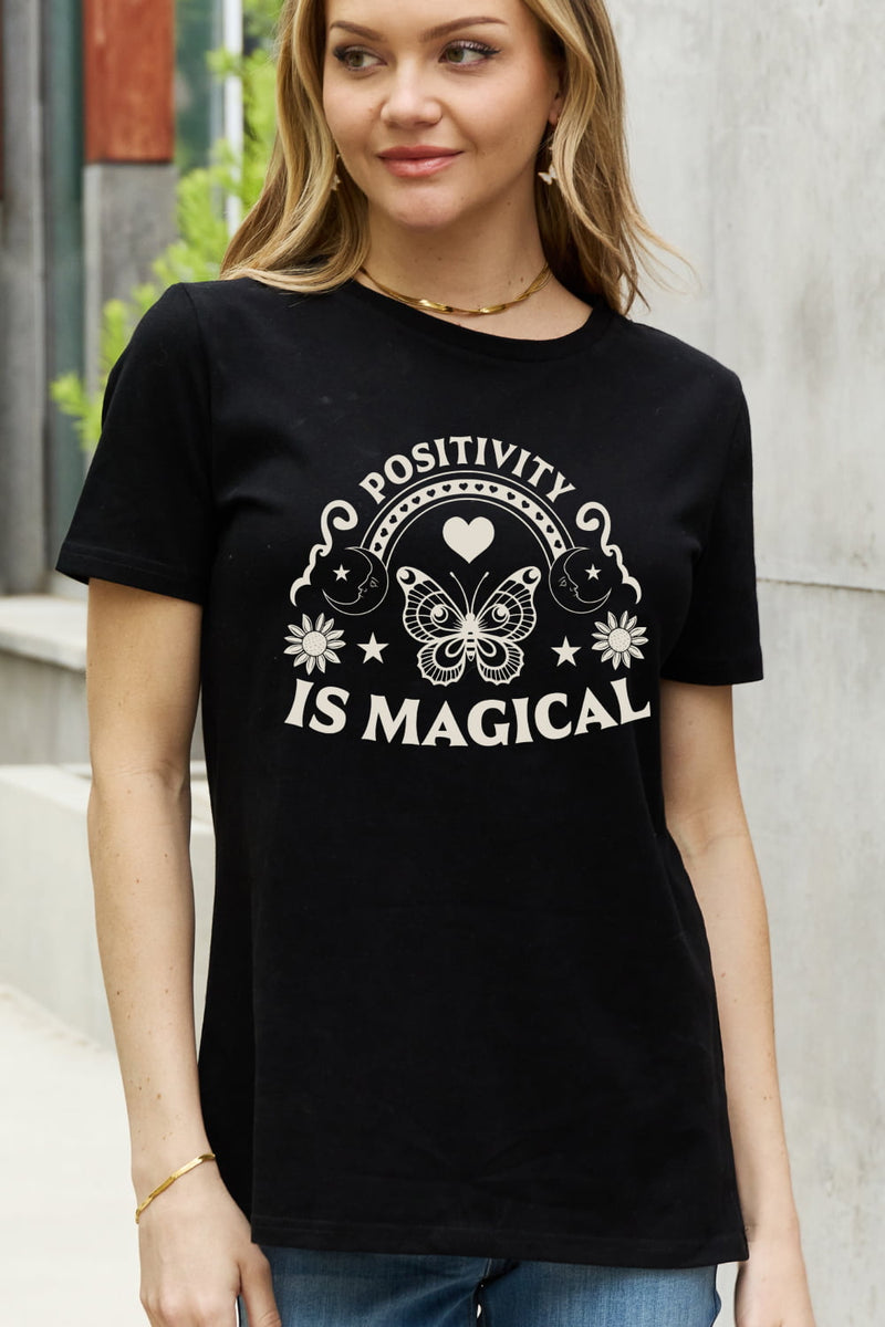 Simply Love Full Size POSITIVITY IS MAGICAL Graphic Cotton Tee